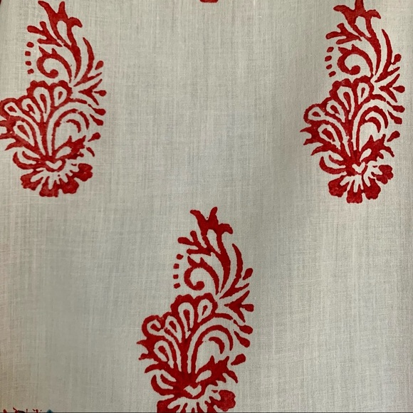 VELVET By Graham & Spencer Block Print Paisley Tunic Blouse 100% Cotton V-Neck - Picture 5 of 15